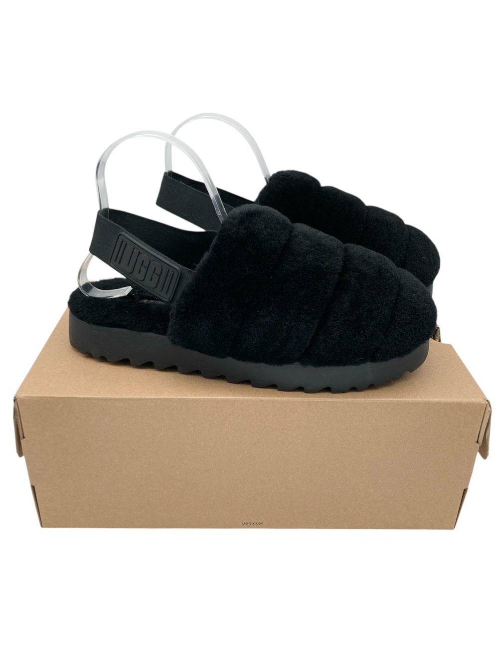 UGG Super Fluff Slingback Platform Shearling Slippers
